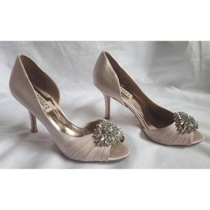 Badgley Mischka Pink Satin Pearson Heels MP2673 Size 6